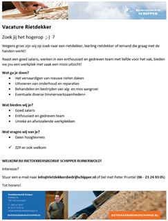 Vacature Rietdekker 2023